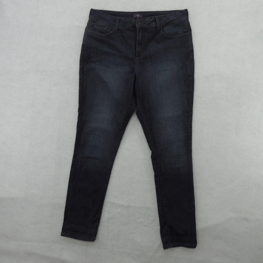 NYDJ Jeans Womens 16 Blue Dark Wash High Rise Skinny Stretch Denim Made USA